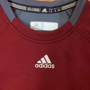 BNWT Adidas dugout fleece top burgundy&gray Men Sm